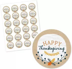 Big Dot of Happiness Happy Thanksgiving, Fall Harvest Party Circle Sticker