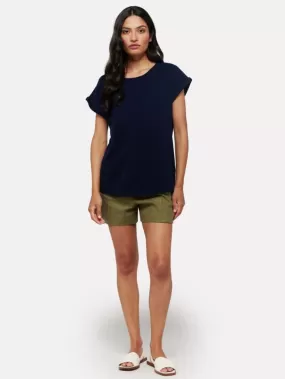 Brodie Cashmere Lizzie Tee in Navy