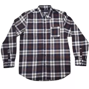 Brown and Navy Flannel Long Sleeve Shirt