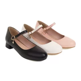 Buckle Strap Mary Janes Low Heels Women's Pumps