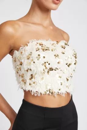 Confetti Nights Feather Tube Top