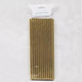 Gold Party Straws