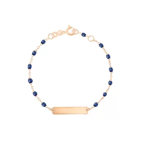 Little Gigi Lapis bracelet, Rectangle plaque, Rose Gold, 5.9"