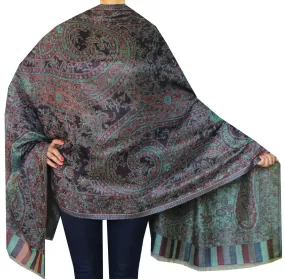 Paisley Wool Shawl Scarf Womens Wrap India Clothing (84 x 30 inches)