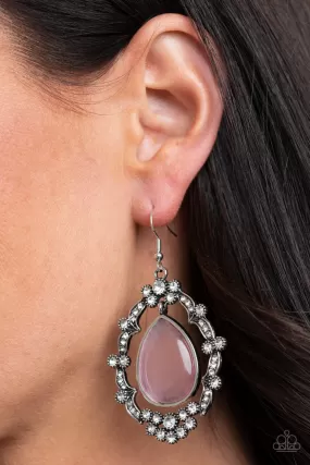 Paparazzi Icy Eden - Pink Cat's Eye Stone Earring