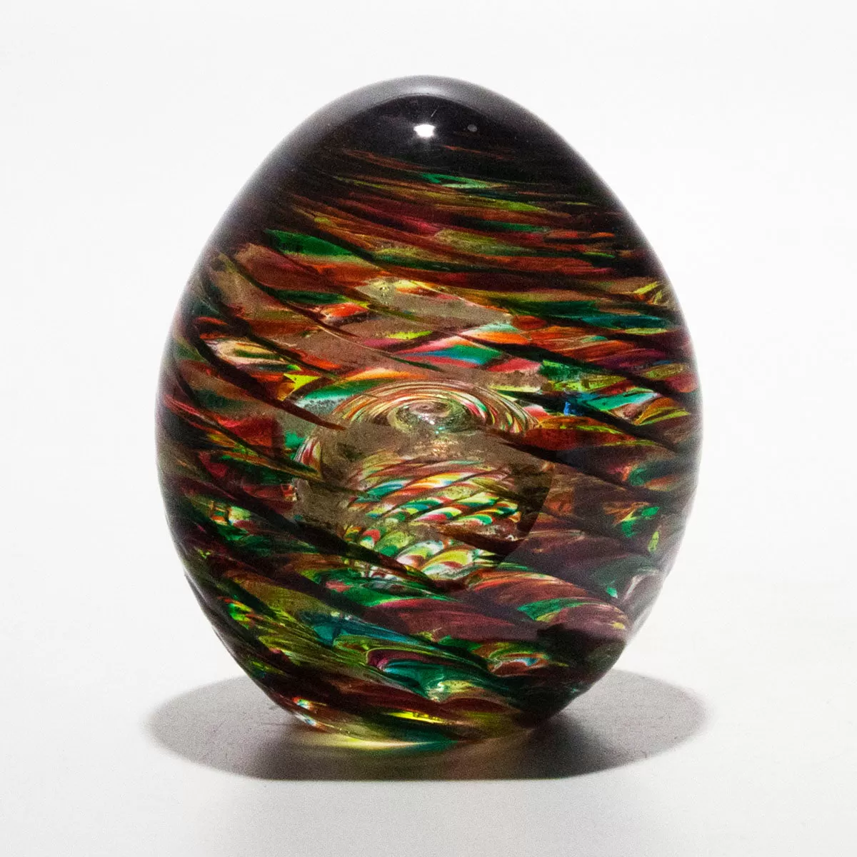 Ribbed Spiral Optic Egg with Cremains