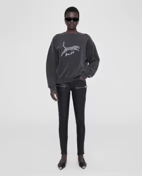 SPENCER SWEATSHIRT SPOTTED LEOPARD / WASHED BLACK