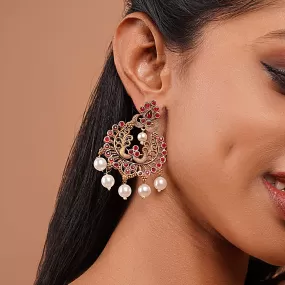 Teejh Siyaa Magenta Gold Enamel Earrings