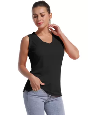 V Neck Sleeveless Athletic Shirts black_yogastudio